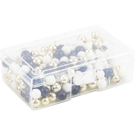 U Brands Pushpins, Sphere, 2/5"Wx2/5"Lx3/4"H, 200/PK, Assorted 200PK UBR3084U0624